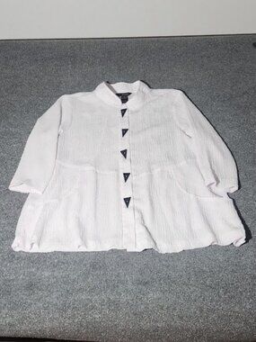Ali Miles Women's 3/4 Sleeve Button-Down Blouse in Size XL